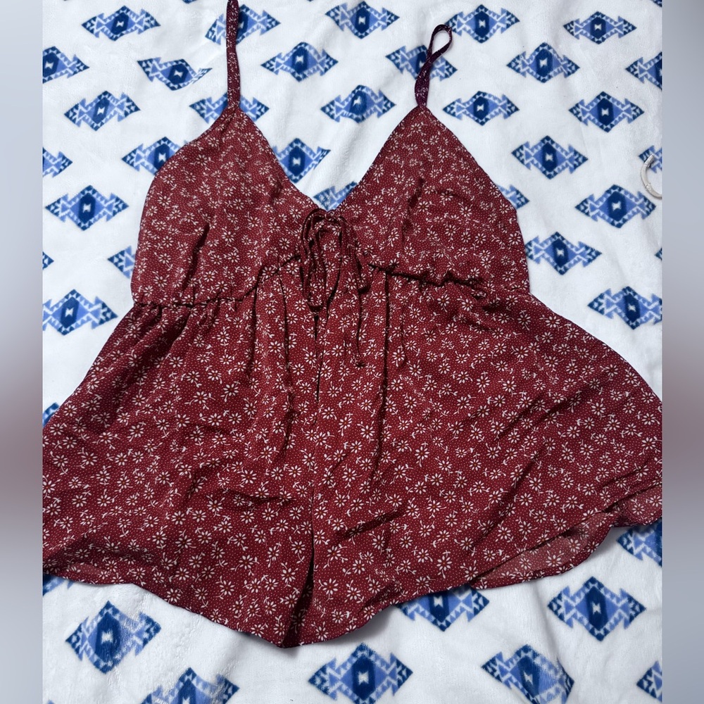 SHEIN Burgundy Floral Camisole Top